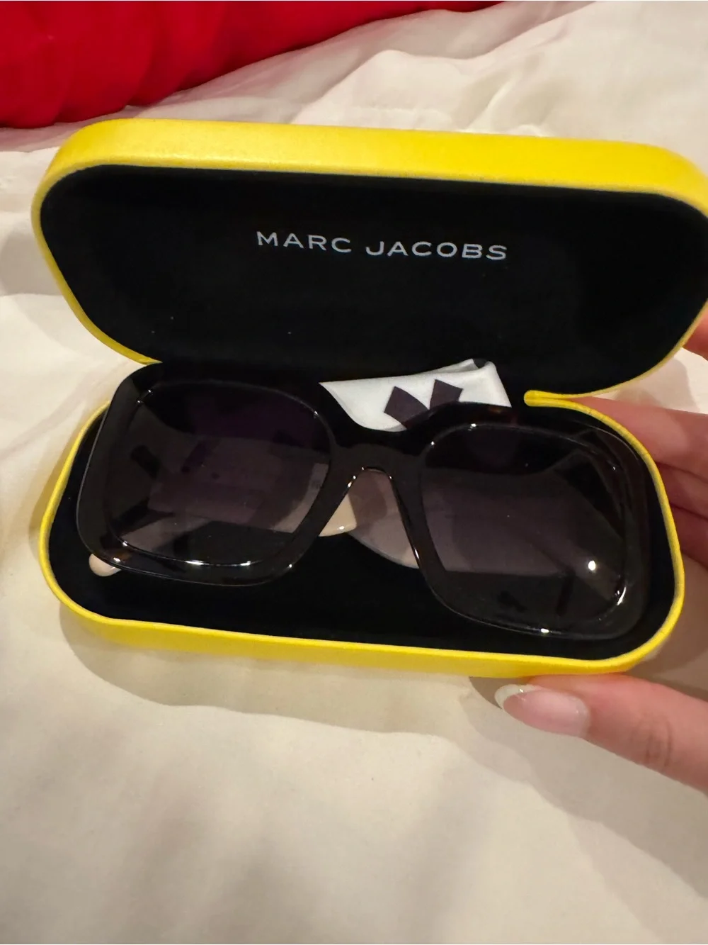 Marc Jacobs Black Oversized Square Sunglasses with Dark Lenses